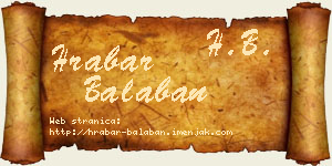 Hrabar Balaban vizit kartica